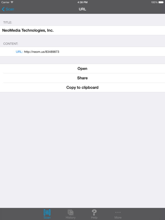 ‎NeoReader®-QR&BarcodeScanner Screenshot