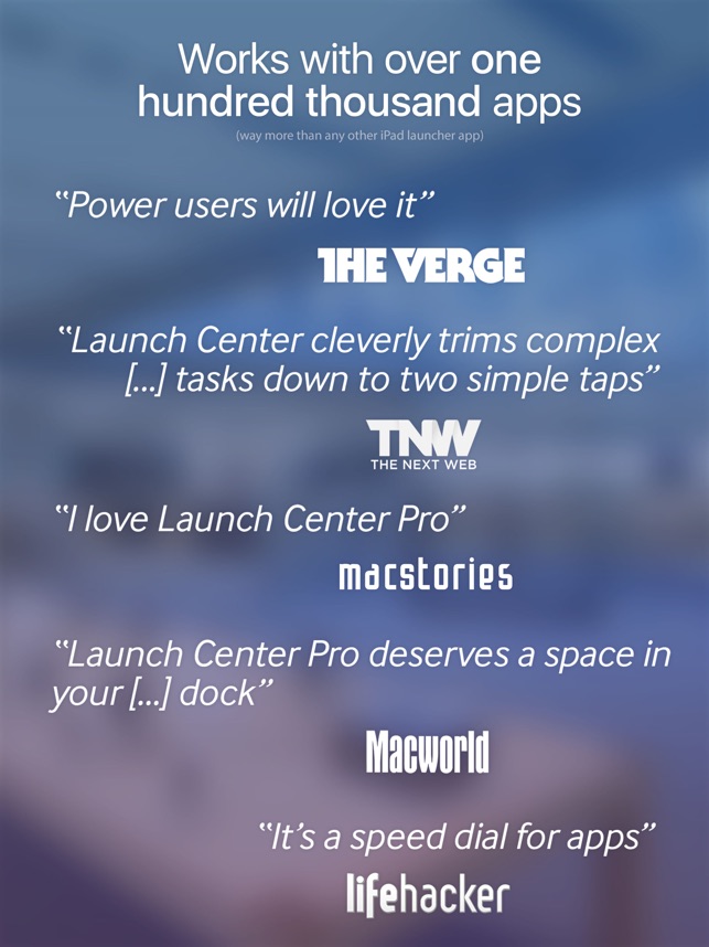 Launch Center Pro for iPad Screenshot