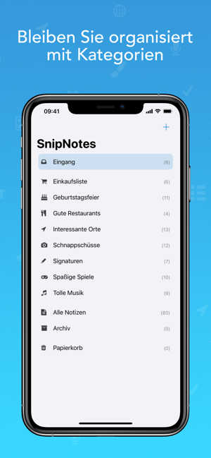‎SnipNotes - Schlaues Notizbuch Screenshot