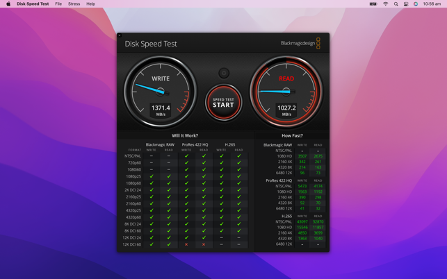 ‎Blackmagic Disk Speed Test Screenshot