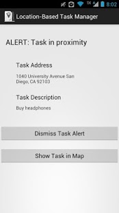 Location Based Task Reminder Screenshot