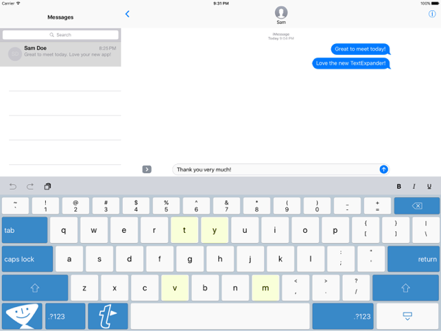 ‎TextExpander + Keyboard Screenshot