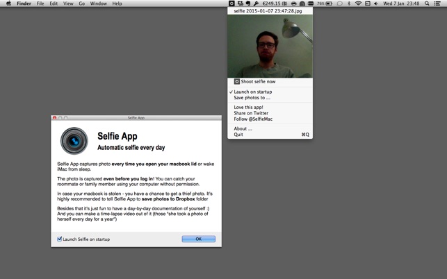 Selfie App Screenshot