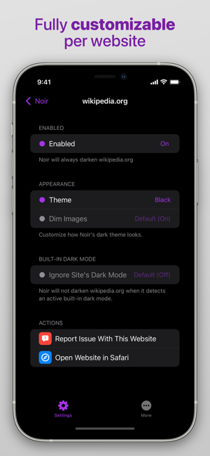 ‎Noir - Dark Mode for Safari Screenshot